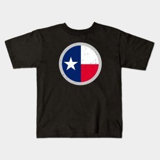 Retro Texas State Flag // Vintage Texas Lone Star Grunge Emblem Kids T-Shirt